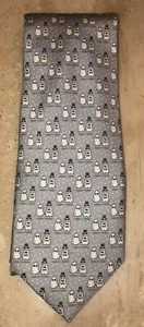 ALYNN Mens The After Wife Grey Goth Ghost Handmade Silk Tie Wedding Marriage - Picture 1 of 3