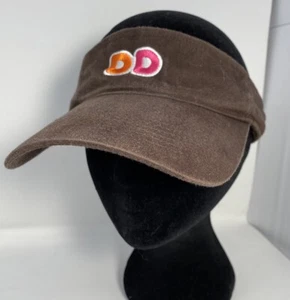 Dunkin Donuts Visor Hat Brown Adjustable Embroidered Employee Worker DD - Picture 1 of 8