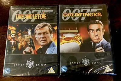 Goldfinger & Live And Let Die DVDs James Bond Action Films R2 UK New & Sealed - Image 1 of 2