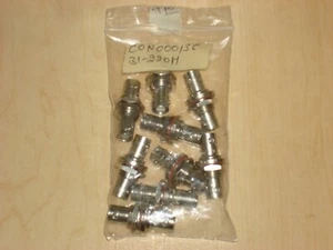 Lot of 9 AMPHENOL RF 31-220H BULKHEAD ADAPTERS 50 OHM JACK-BNC - Zdjęcie 1 z 5