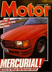 MOTOR MAGAZINE 20-APR-85 - AMG Mercedes 500 SEC C126, Subaru 1.8 RX Turbo - Picture 1 of 7