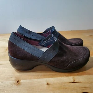 Vintage Anne Klein braune Wildleder-Freizeitschuhe Clogs-Optik für Damen Größe 11 M Akkira - Bild 1 von 7