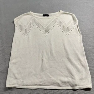 HATCH White Crochet Knit Sleeveless Sweater Size 0 EUC 100% Cotton EUC - Picture 1 of 5