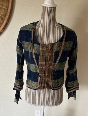 Antique 1910 Coat Long Sleeve Victorian Steampunk Jacket Blue Woman's S - Image 1 of 4