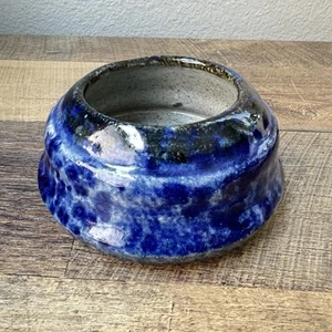 Vintage Handmade Studio Art Pottery Bowl  Blue Stoneware 2000 - Picture 1 of 7