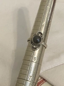Sterling 925 Ring mit schwarzem Stein Größe 5 - Bild 1 von 5