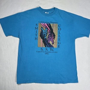 Smith College T-Shirt Damen Gr. XL Blau Kurzarm Diversity 1992 - Bild 1 von 9