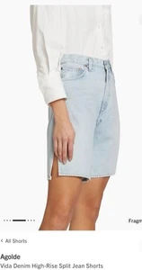 NEW WITH TAGS Agolde Vida Denim High Rise Split Jean Shorts - FREE SHIP - Picture 1 of 5