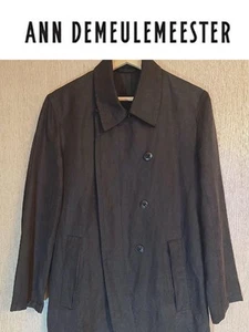 Ann Demeulemeester Light Coat Black Linen Silk Blend Size M Lightweight - Picture 1 of 9