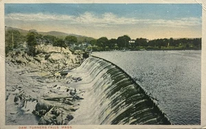 Vintage Postcard Dam Turners Falls Massachusetts MA Waterfall 1920 - Picture 1 of 2