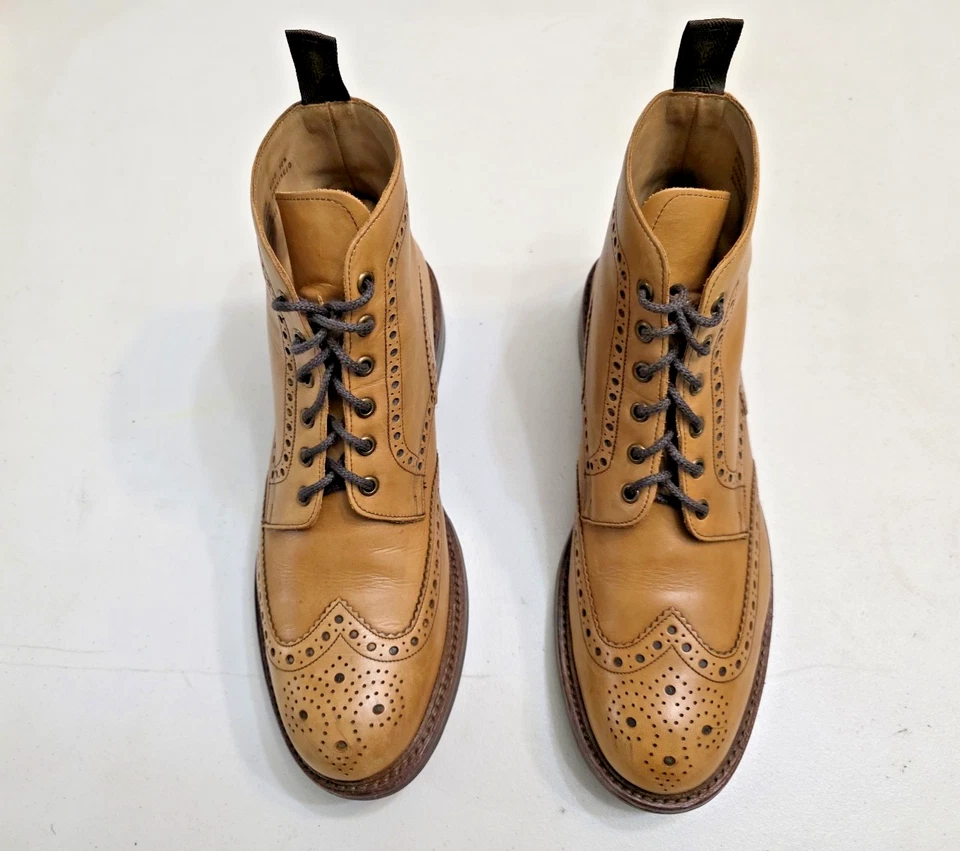 Botas con cordones Loake Bedale Wolf tostadas punta de ala brogue cuero para hombre 10,5 Reino Unido 11,5 EE. UU. Foto 1 de 4