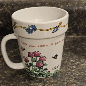 Vintage Flower Pot Mug Ephesians 3:17 “May your roots go down…” Religious Church - Picture 1 of 6