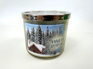 Bath & Body Works 3 Wick Wax Scented Candle Vanilla Snowflake 14.5 oz New Unused - Picture 1 of 9