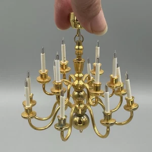 Dolls House Miniature 1:12 Large Previously Fitted 14 Arm Chandalier Untested - Picture 1 of 8