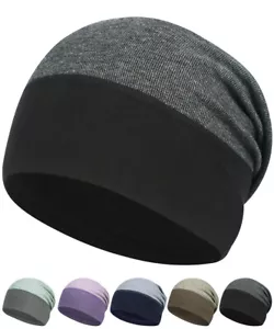 Slouchy Beanie Hat Headwear for Women Men Soft Windproof Skull Cap Sleeping Cap - Picture 1 of 16