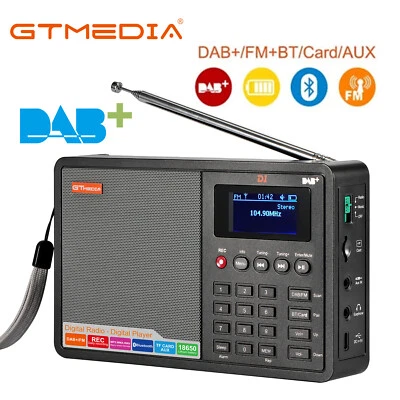Tragbarer DAB+ Empfänger FM Digitalradio Bluetooth Musik Lautsprecher mit Akku - Bild 1 von 4