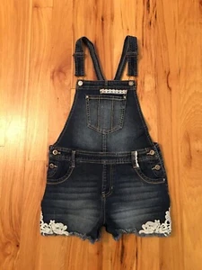 Jordache Youth Girls Classic Blue Jean Denim Overall Shorts TAG XL (14-16) 27W - Picture 1 of 12
