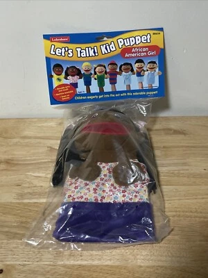 New Lakeshore Let’s Talk African American Girl Hand Puppet Multicultural - Image 1 of 4