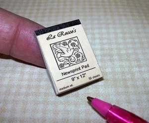 Miniature La Rocco NEWSPRINT Pad (3/4" x 1") SMALL: DOLLHOUSE Art Studio 1:12 - Picture 1 of 1