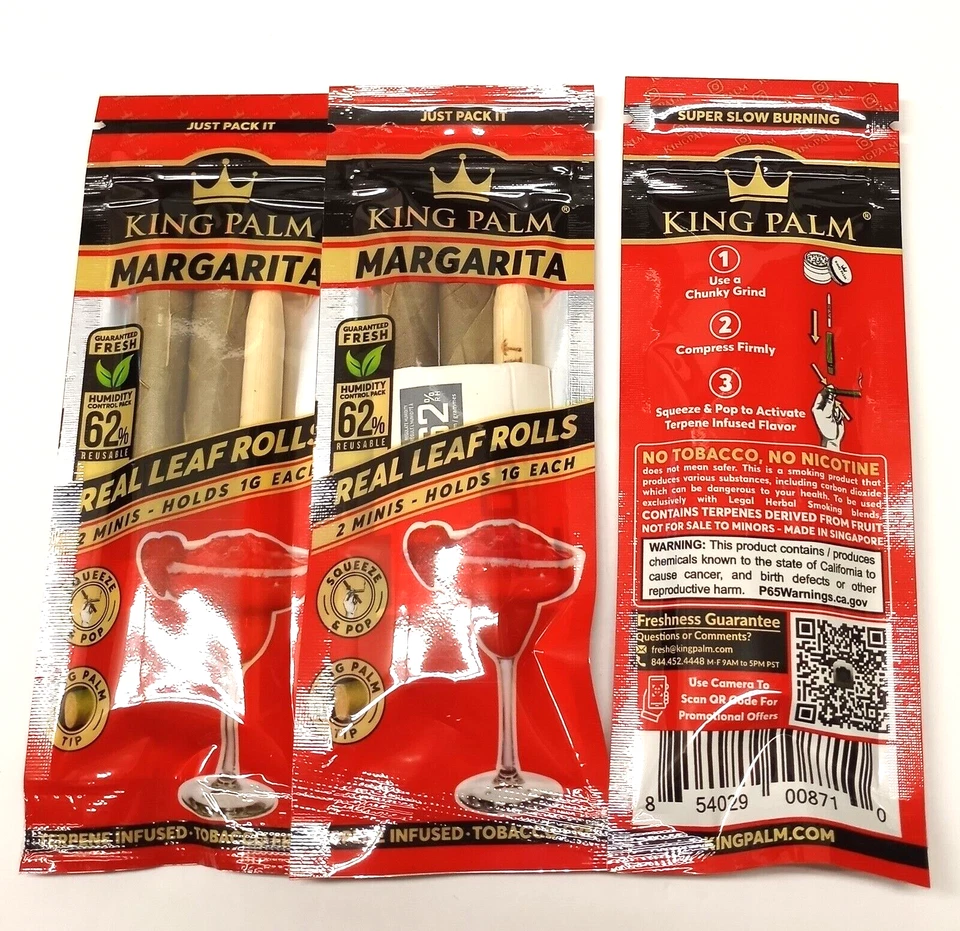 6x King Palm Wraps Margarita Squeeze & Pop Mini Size 3 Packs