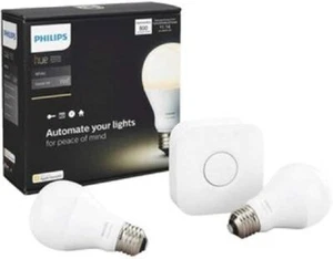 Philips Hue White A19 60W Equivalent Dimmable LED Smart Light Bulb Starter Kit - Picture 1 of 1
