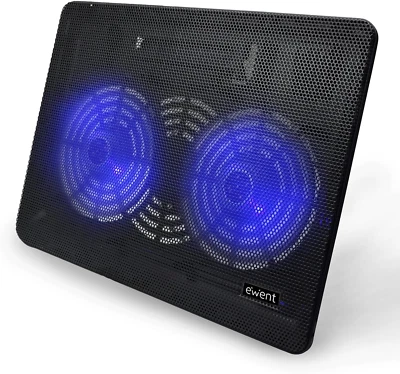 Laptop Kühler 12-17 Zoll, 2 Ruhige Lüfter Mit Blau Leds, Cooling Pad, Notebook C - Bild 1 von 4
