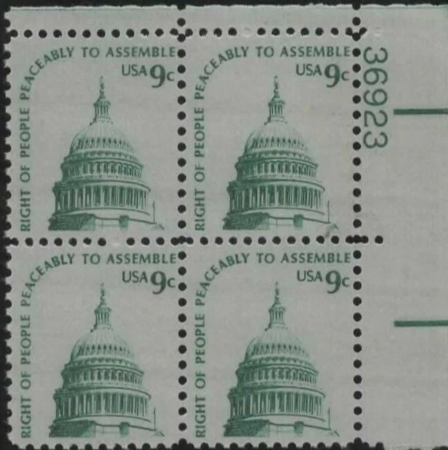 1 #1591  .09  FREEDOM TO ASSEMBLE PB OF 4. BIN $1.75. - Image 1 of 1