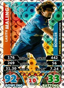2015 SRI LANKA Cricket Card LASITH MALINGA World Cup - Bild 1 von 2