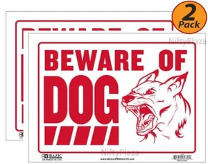 2 Pack - Beware Of Dog Sign 9"x12" Durable Plastic, Weatherproof - FAST SHIPPING - Picture 1 of 2