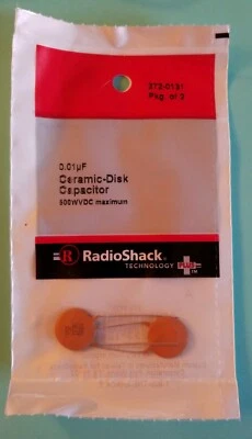 ¡NUEVO! Condensadores de disco de cerámica RadioShack 0,01 uF 2720131 *ENVÍO GRATUITO* Foto 1 de 3