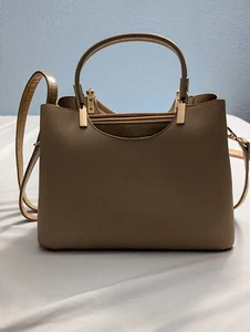 Fashion Nova kleine Umhängetasche Handtasche beige Kunstleder neu ohne Etikett - Bild 1 von 14