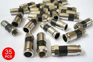 35 Universal F Compression Dual Quad Tri Shield RG6 Connector Coax Cable Adapter - Picture 1 of 1