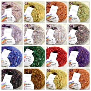 Sale 1BallX50gr Luxury New MOHAIR Colorful Shawls Scarf Hand Knit Crochet Yarn - Picture 1 of 38
