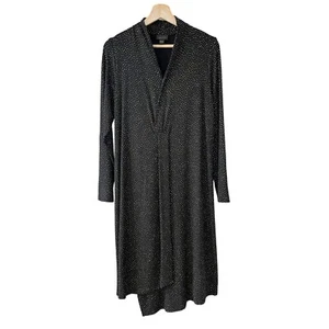 J. Jill Wearever Faux Wrap Midi Dress Medium Long Sleeves Stretchy Career Work - Picture 1 of 8
