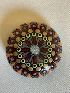 Triad Mandala - Hand Painted Handmade Stone - By JaDeL - Picture 1 of 4