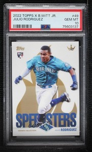 2022 X Bobby Witt Jr Crown Collection Julio Rodriguez PSA 10 GEM MT Rookie RC