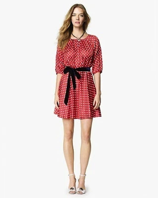 Vestido Juicy Couture Rojo Cereza Sorbete Lunares Seda Talla 4  Foto 1 de 4