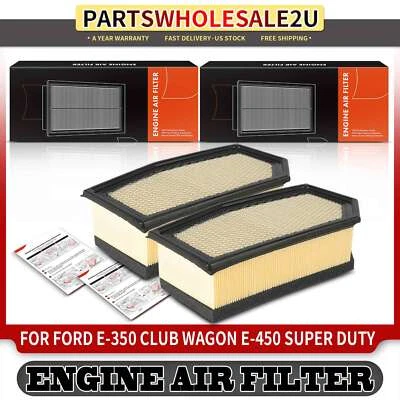 2x Engine Air Filter for Ford E-350 E-450 Super Duty 2004-2010 E-350 Club Wagon - Image 1 of 4