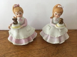 Set of 2 - Lefton Birthday Girls Figurines - 3 & 8 Yrs - Picture 1 of 3