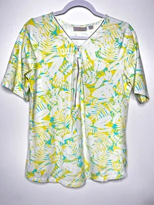 Belle by Kim Gravel TripleLuxe Knit Top Womens Size Medium 1/4 Zip Tee Shirt - Picture 1 of 12