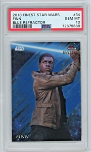 2018 Finest Star Wars Finn #34 55/150 Blue Refractor PSA 10 Low Pop - Picture 1 of 2