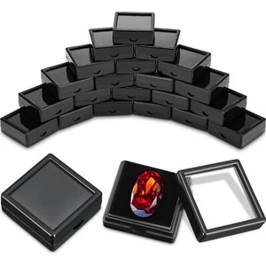 30 Pcs Square Stone Box Diamond Gemstone Display Case Containers with Lids - Picture 1 of 6