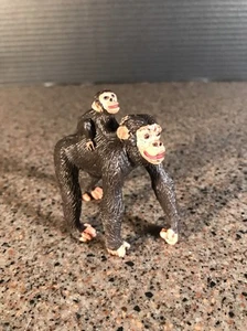 Safari Chimpanzees Mom And Baby Figure Pvc Cute! - Picture 1 of 3