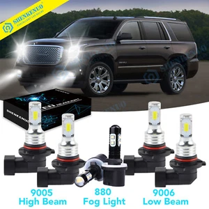 Combo 9005+9006+880 LED Headlight Fog Bulbs White For GMC Yukon Denali 2001-2006 - Picture 1 of 12