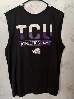 TCU Horned Frogs Nike Shirt Mens 2X Black Tank Top Sleeveless Dri Fit Athletic - Image 1 of 4