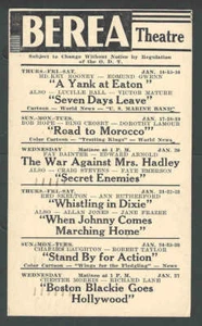 Berea Theatre Oh Show Road to Marruecos 1943 con Hope B Crosby & D Lamour ETC - Imagen 1 de 1