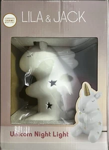 Lila & Jack ~ Cordless White Ceramic Unicorn Night Light ~ NEW - Picture 1 of 2