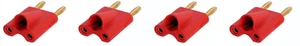 4 Pack Neutrik Rean NYS508-R Dual Red Banana Plug 6mm .24" to 10mm .39" Cable OD - Picture 1 of 1