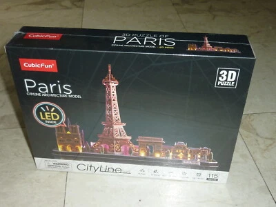 CubicFun LED Paris CityLine L525H Architecture Model 3D Puzzle 115 Pieces - Image 1 of 4