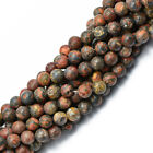 8mm Natural Red Leopardskin Jasper Round Beads for DIY Jewelry Strand 15"